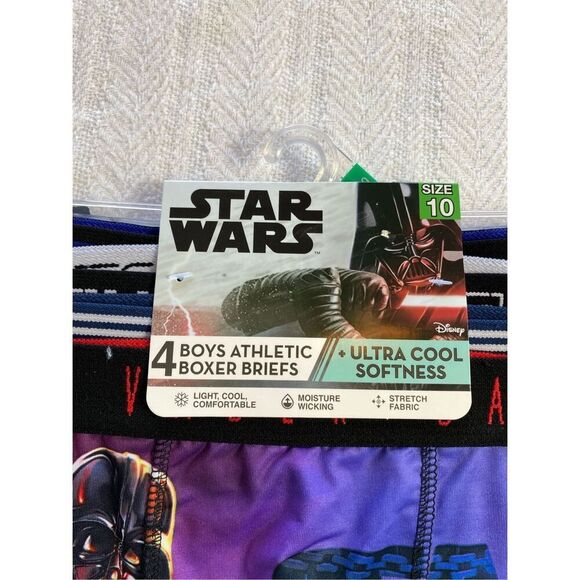 STAR WARS Boys Size 10 4-Pack Athletic Boxer Briefs - Picture 7 of 9